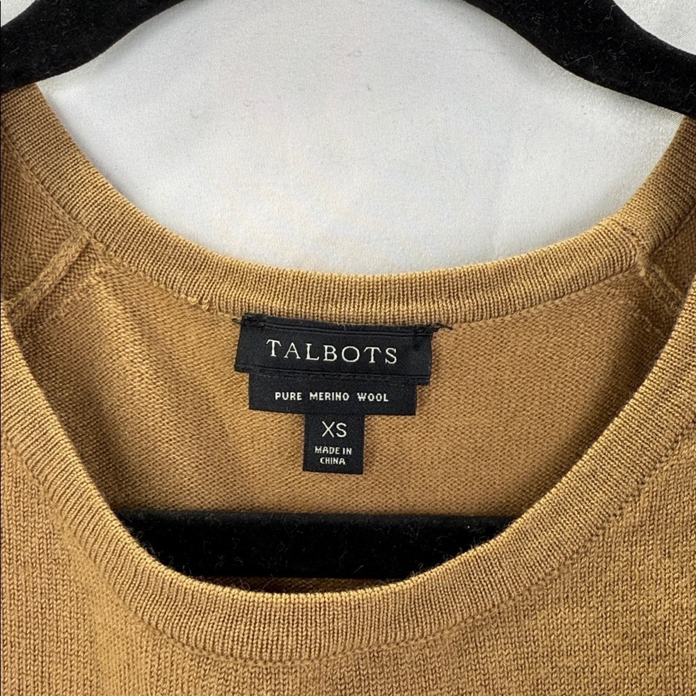 Talbots Classic Women's Long Sleeve Tan Dress Size XS 100% Pure Merino Wool - Picture 4 of 6